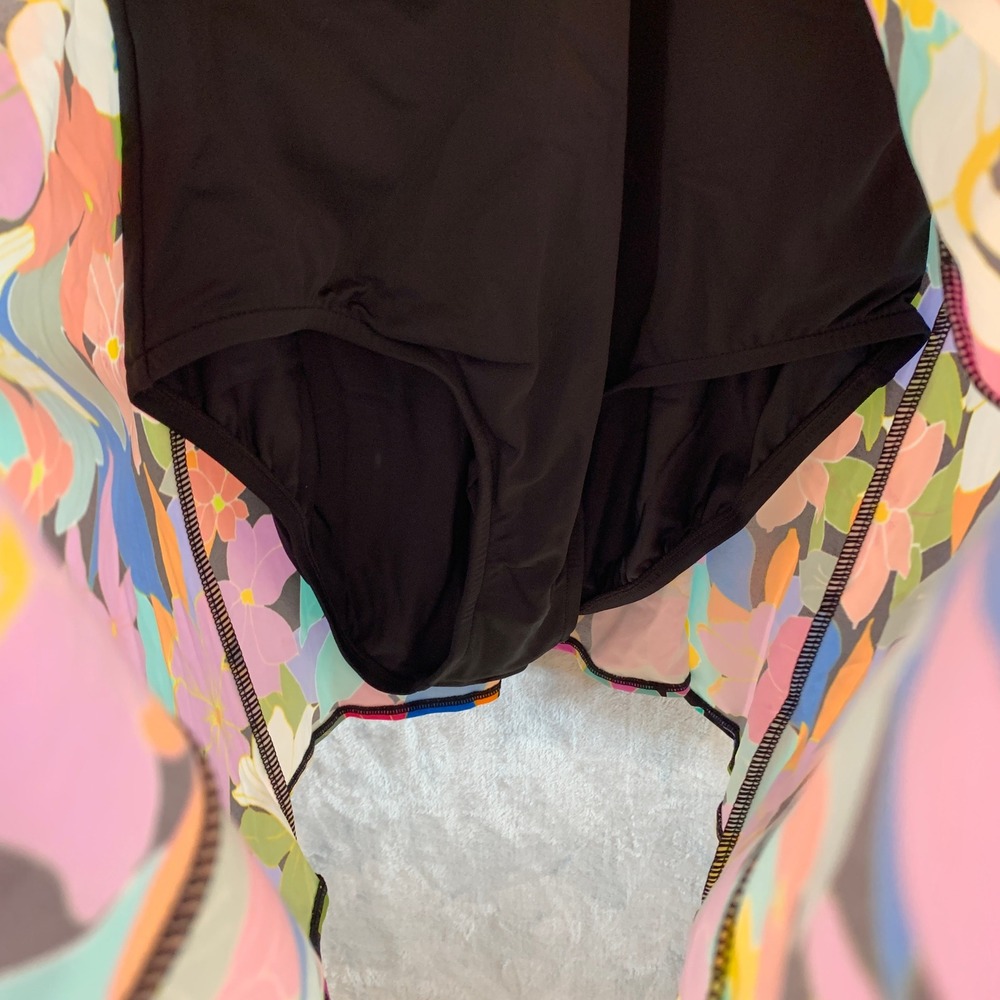 Swim Solutions Women Floral Print Swim Dress Multi Color One Piece Size 14 16687 - Picture 6 of 7